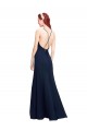 Wholesale High Halter Fit and Flare Long Chiffon Prom Dress with Criss Cross Low Back UK