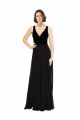 Wholesale Stretch Velvet and Chiffon Prom Dress with V-Neckline UK