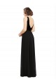 Wholesale Stretch Velvet and Chiffon Prom Dress with V-Neckline UK