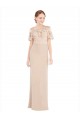 Wholesale Off the Shoulder Sleeves Sheath Chiffon Prom Dress UK