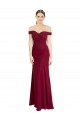 Wholesale Off the Shoulder Long Chiffon Prom Dress with Pleats UK