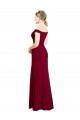 Wholesale Off the Shoulder Long Chiffon Prom Dress with Pleats UK