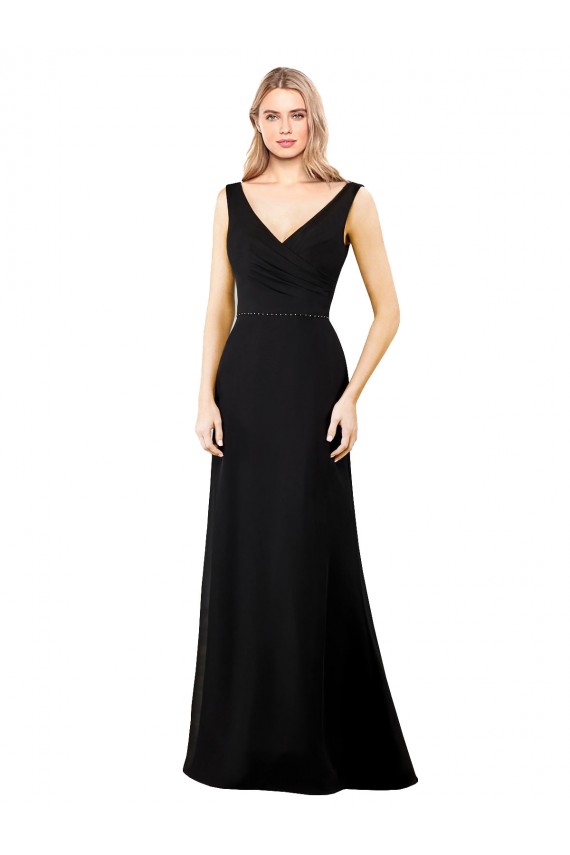 Wholesale V-Neckline Chiffon Prom Dress with Draped Bodice UK