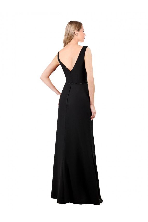 Wholesale V-Neckline Chiffon Prom Dress with Draped Bodice UK