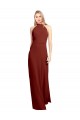 Wholesale Slim High Neck Halter Fitted Open Back Chiffon Prom Dress UK