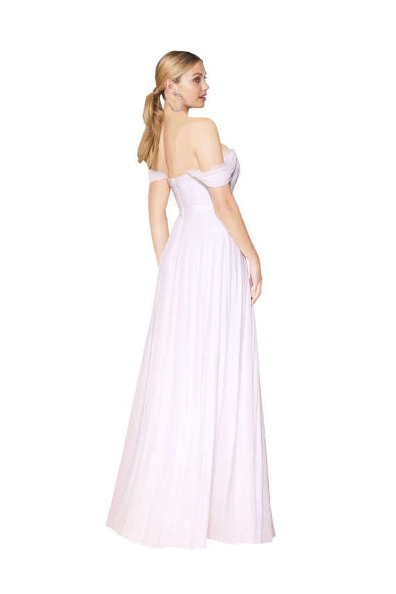 Wholesale Off the Shoulder Long Full Length Chiffon Prom Dress UK