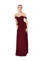 Wholesale Shirred Sweetheat Neckline Off the Shoulder Long Chiffon Prom Dress UK
