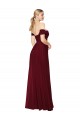 Wholesale Shirred Sweetheat Neckline Off the Shoulder Long Chiffon Prom Dress UK