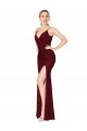 Wholesale Floor Length High Neck Chiffon Prom Dress with Side Slit UK
