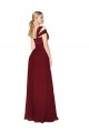Wholesale Off the Shoulder Long Chiffon Prom Dress with Side Slit UK