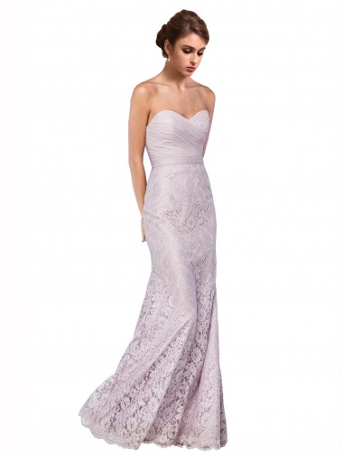 Wholesale Floor Length Fitted Sweetheart Lace Prom Dress UK