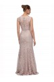 Wholesale Long Sleeveless All Lace Prom Dress with Scoop Neckline UK