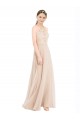 Wholesale High Halter Neck Illusion Lace Prom Dress with Chiffon Skirt and Keyhole Back UK