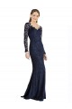 Wholesale Illusion Long Sleeves Lace Prom Dress with Sheer Keyhole Back UK