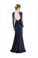 Wholesale Illusion Long Sleeves Lace Prom Dress with Sheer Keyhole Back UK