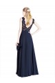 Wholesale Bateaux Neckline A-Line Lace Prom Dress with Top Nude Layer UK