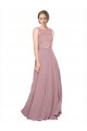 Wholesale Long A-Line Chiffon Prom Dress with Sleeveless Lace Crop Top UK