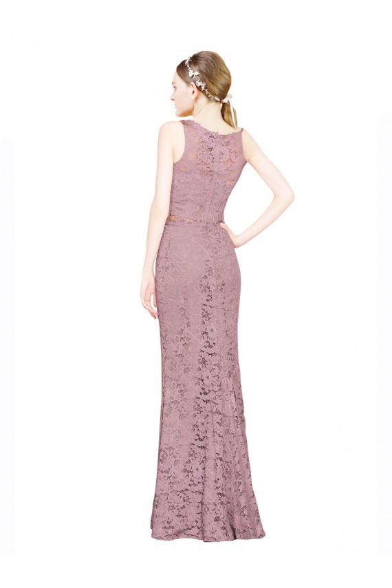 Wholesale Sleeveless Crop Top High Neck Mermaid Lace Prom Dress UK
