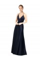 Wholesale Sexy Satin Prom Dress with Deep V-Neckline and Strappy Back UK