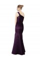 Wholesale Long Ruched Neckline One Shoulder Satin Prom Dress UK