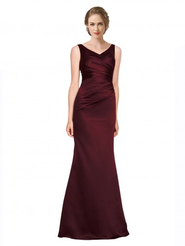Wholesale Figure Shaping Satin Prom Dress with Structured Pleats UK