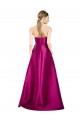 Wholesale Sleeveless V-Neck Long Satin Prom Dress with Bow Waist UK