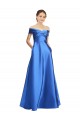 Wholesale Sleeveless Off the Shoulder Ball Gown Satin Prom Dress UK