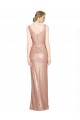 Wholesale Draped V-Neck Striking Sheath Floor Length Sequin Prom Dress UK