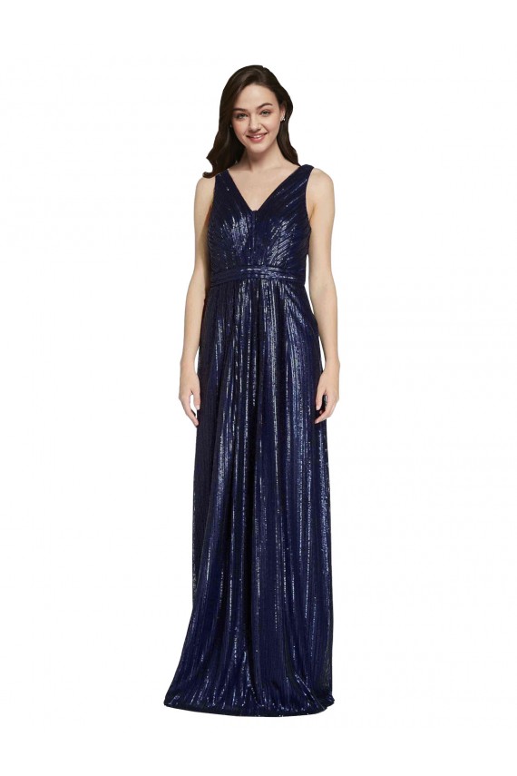 Wholesale Long V-Neck Sparking Sequin Prom Dress with Low V-Back UK