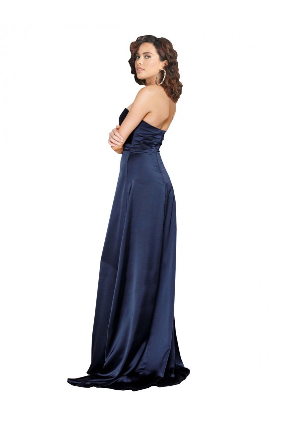 Wholesale Knotted Sweetheart Silky Satin Prom Dress with High Side Split UK