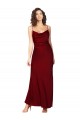 Wholesale Cowl Neck Low Back Silky Satin Prom Dress with Thin Back Straps UK