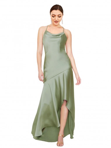 Wholesale Silky Satin Prom Dress with Bias Cut Skirt UK