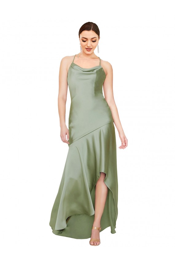Wholesale Silky Satin Prom Dress with Bias Cut Skirt UK