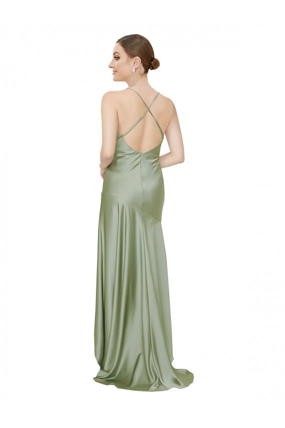 Wholesale Silky Satin Prom Dress with Bias Cut Skirt UK