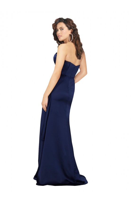 Wholesale Floor Length Wrap Skirt Silky Satin Prom Dress UK