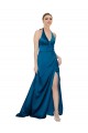 Wholesale Halter Neck Silky Satin Prom Dress UK