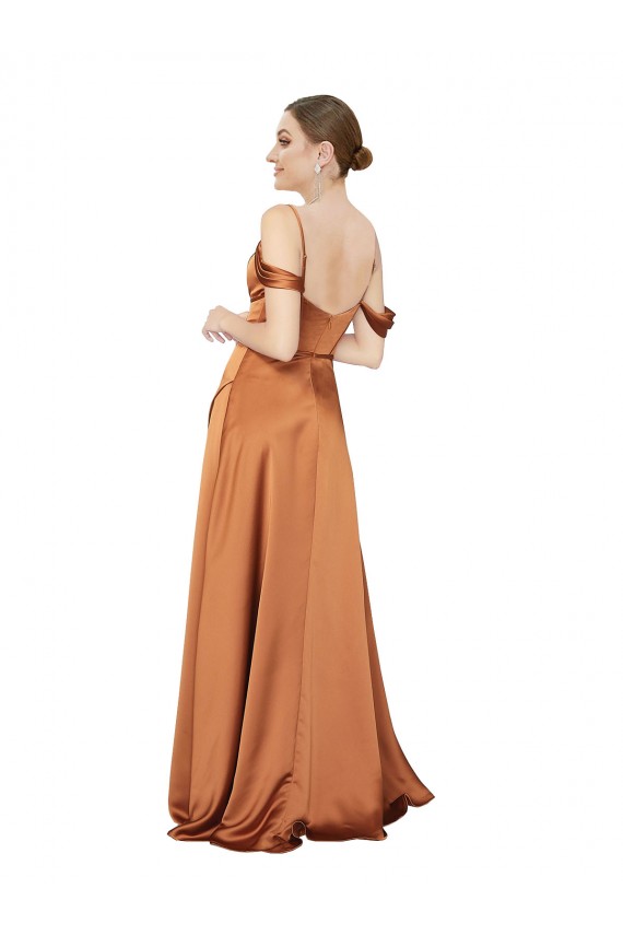 Wholesale Silky Satin Prom Dress with Bustier Bodice UK