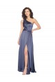 Wholesale Draped Silky Satin Prom Dress with Tied Waist UK