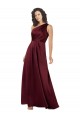 Wholesale One Shoulder Silky Satin Prom Dress with Subtle Pleats UK