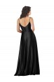 Wholesale Full Length V-Neckline Silky Satin Prom Dress with Full Skirt UK