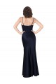 Wholesale Draped Cowl Neck Silky Satin Prom Dress with Skirt Slit UK