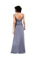 Wholesale Full Length V-Neckline Silky Satin Prom Dress with Spaghetti Straps UK