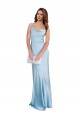 Wholesale Open Back with Ties Cowl Neck Sheath Silky Satin Long Bridessmaid Dress UK