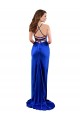 Wholesale Open Back Cowl Neck Long Silky Satin Prom Dress UK