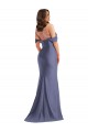 Wholesale Off the Shoulder Corset Silky Satin Mermaid Prom Dress with Side Slit UK