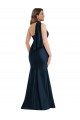 Wholesale Scarf Neck One Shoulder Silky Satin Mermaid Prom Dress with Front Slit UK