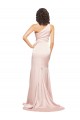 Wholesale Full Length One Shoulder Long Silky Satin Prom Dress with High Split UK