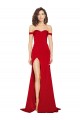Wholesale Off the Shoulder Sweetheart Bustier Style Silky Satin Prom Dress with Side Split UK