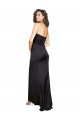 Wholesale Full Length One Shoulder Ruffled Long Silky Satin Prom Dress with High Slit UK