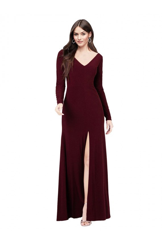 Wholesale Long Sleeves Spandex Prom Dress with Front Slit UK